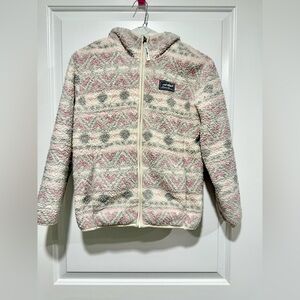 Eddie Bauer Girls Zip Up Hoodie Sherpa Jacket Size:Medium (10/12) Pink, Gray